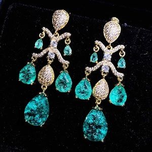Zircon Tassel Earrings
